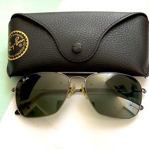 Rayban Caravan gunmetal silver sunglasses
